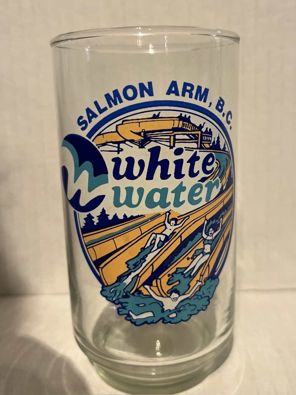 Vintage 1982 Souvenir Glass exclusively from the White Water Park in Salmon Arm